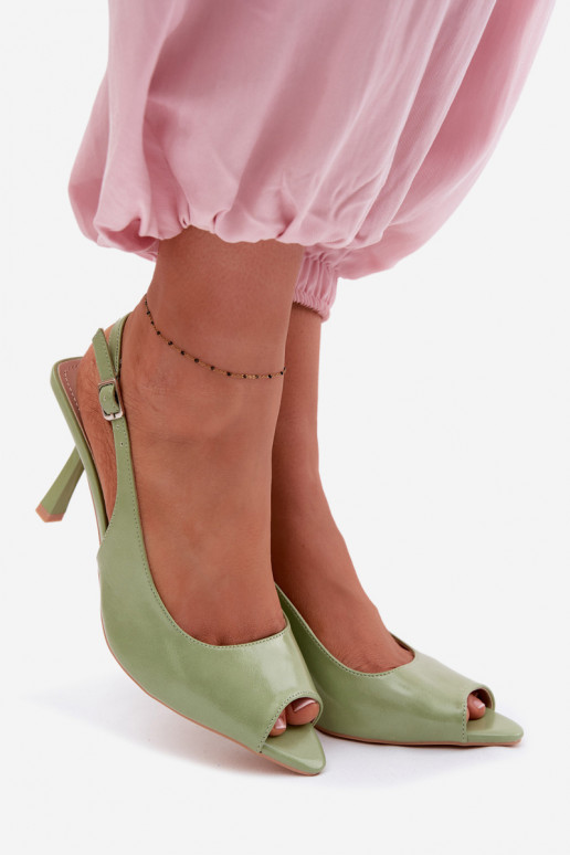 Sandali da donna con tacchi sottili colore verde Sevina