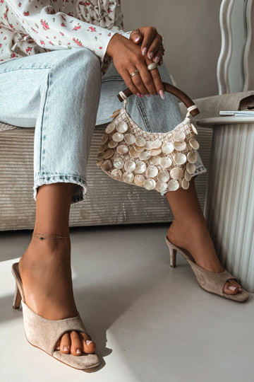 Pantofole da donna Abilitato Smukłym Obcasie beige Revina