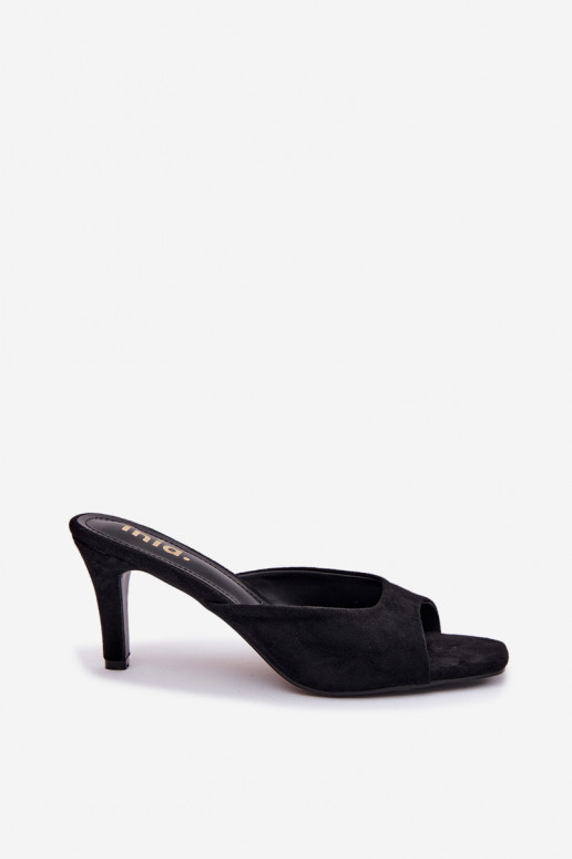 Pantofole da donna Abilitato Smukłym Obcasie colore nero Revina