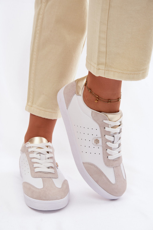 Scarpe modello sneakers FemminileAbilitatoturalnej Skóry S.Barski LR61-7091 Colore bianco