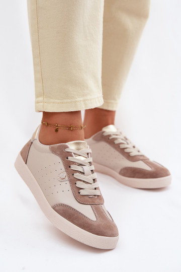 Scarpe sportive in pelle naturale per donna S.Barski LR61-7091 sabbia 2