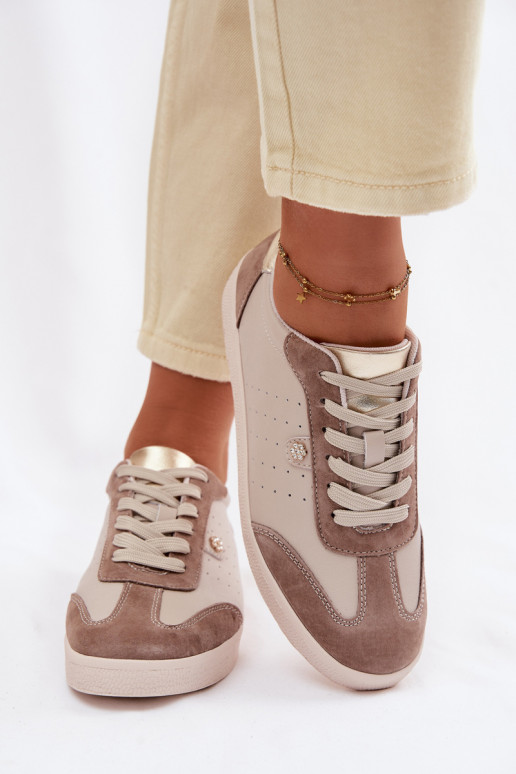 Scarpe modello sneakers FemminileAbilitatoturalnej Skóry S.Barski LR61-7091 beige