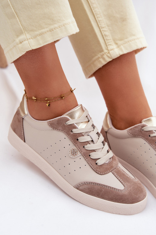 Scarpe modello sneakers FemminileAbilitatoturalnej Skóry S.Barski LR61-7091 beige