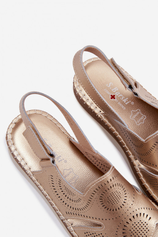 Pelle Sandali con plateau S.Barski GR61-5916 colore dorato