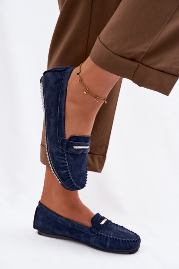 isoscele mocassini da donnaAbilitatoturalnego dalla pelle scamosciatau S.Barski LR61-7029 blu scuro