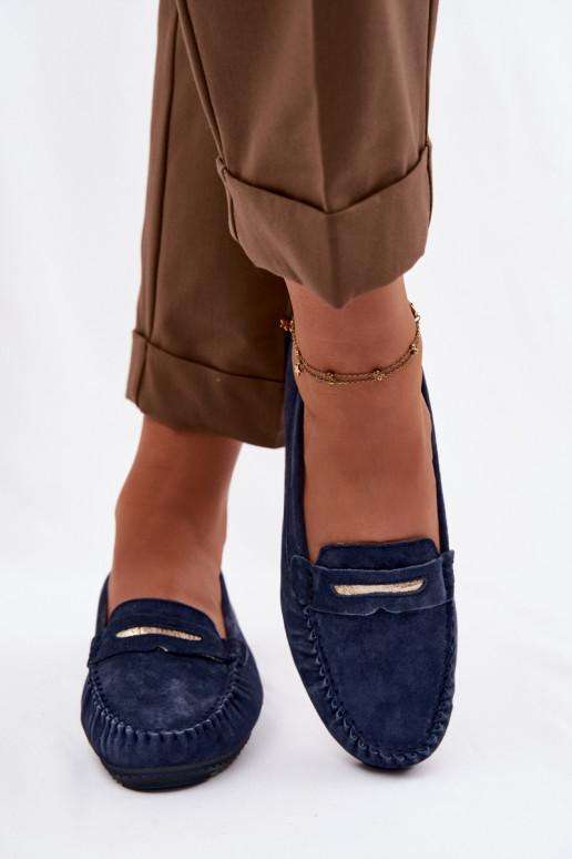 isoscele mocassini da donnaAbilitatoturalnego dalla pelle scamosciatau S.Barski LR61-7029 blu scuro