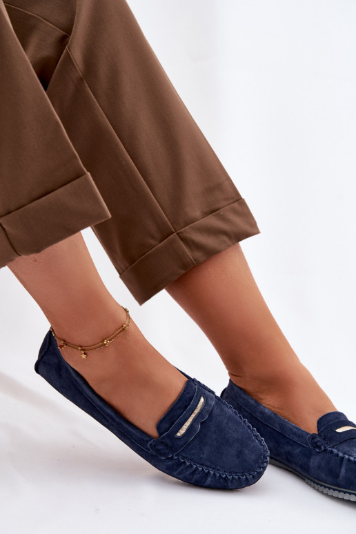 isoscele mocassini da donnaAbilitatoturalnego dalla pelle scamosciatau S.Barski LR61-7029 blu scuro