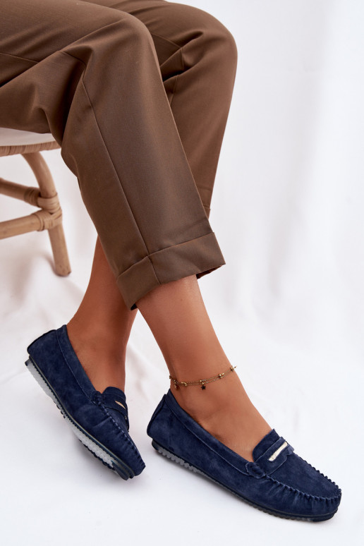 isoscele mocassini da donnaAbilitatoturalnego dalla pelle scamosciatau S.Barski LR61-7029 blu scuro