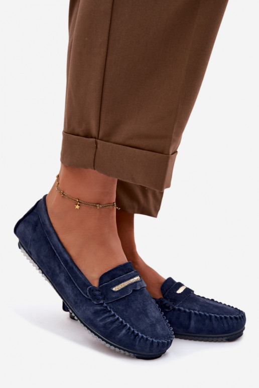 isoscele mocassini da donnaAbilitatoturalnego dalla pelle scamosciatau S.Barski LR61-7029 blu scuro