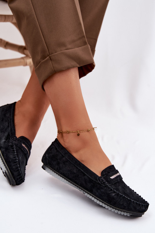 isoscele mocassini da donnaAbilitatoturalnego dalla pelle scamosciatau S.Barski LR61-7029 colore nero