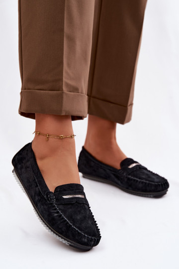 isoscele mocassini da donnaAbilitatoturalnego dalla pelle scamosciatau S.Barski LR61-7029 colore nero 2