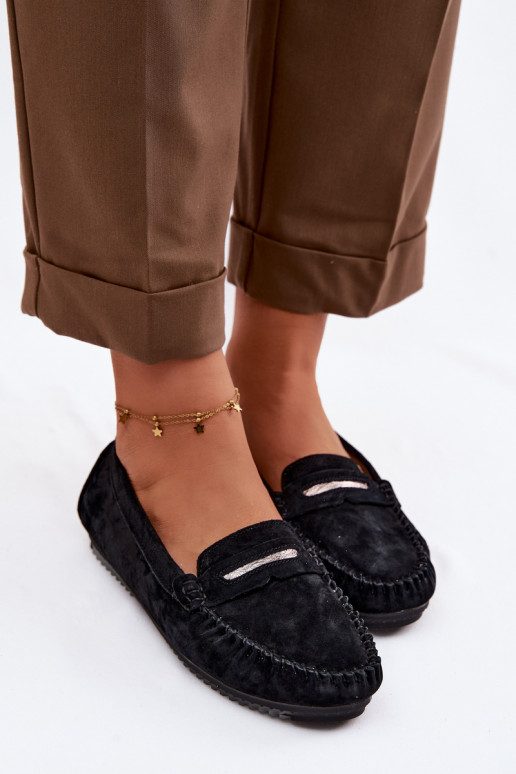 isoscele mocassini da donnaAbilitatoturalnego dalla pelle scamosciatau S.Barski LR61-7029 colore nero