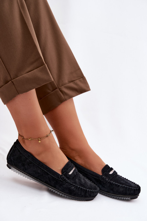 isoscele mocassini da donnaAbilitatoturalnego dalla pelle scamosciatau S.Barski LR61-7029 colore nero