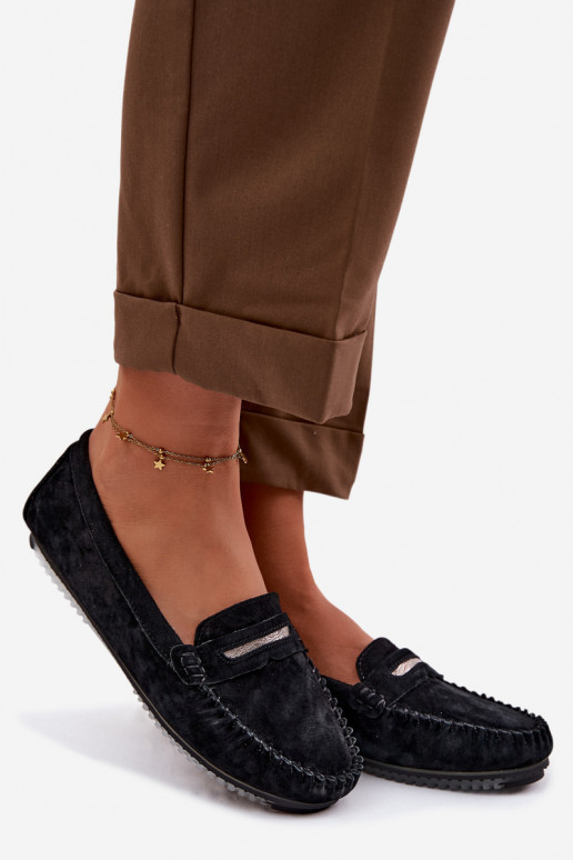 isoscele mocassini da donnaAbilitatoturalnego dalla pelle scamosciatau S.Barski LR61-7029 colore nero