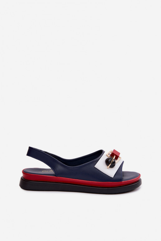 Sandali da donna Femminile con ornamenti D&A GR61-5932 blu scuro