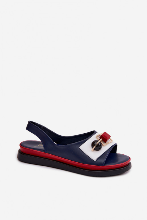 Sandali da donna Femminile con ornamenti D&A GR61-5932 blu scuro