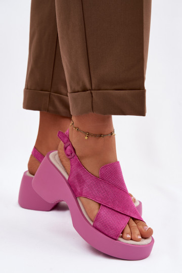 Sandaliere donna con platform S.Barski LR61-7005 rosa