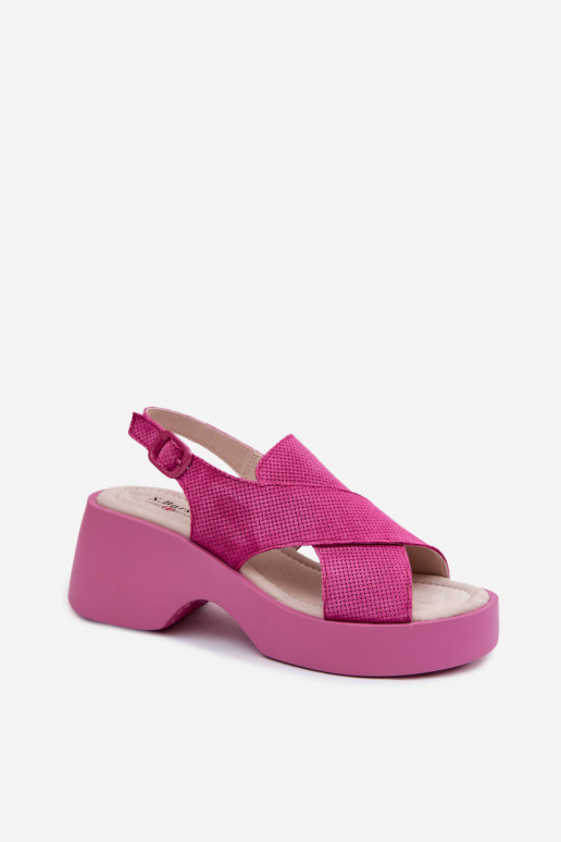 Sandali da donna Femminile con una piattaforma S.Barski LR61-7005 colore rosa