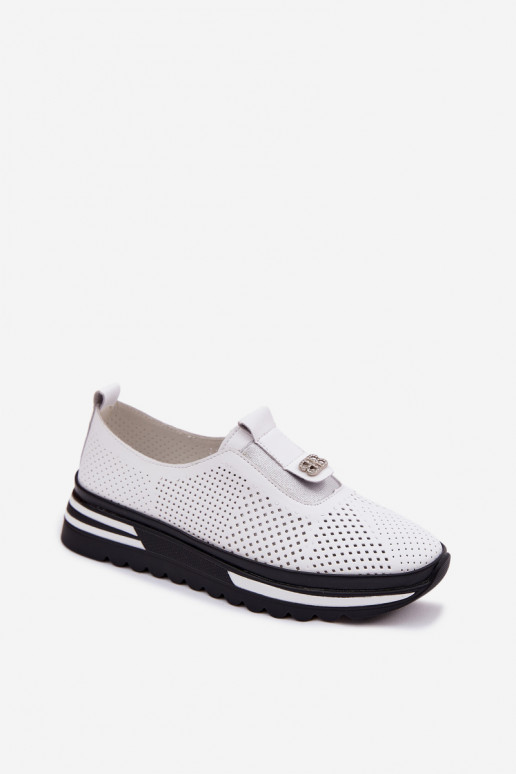 Un modello convincente scarpe FemminileAbilitatoturalnej Skóry S.Barski LR61-7092 Colore bianco