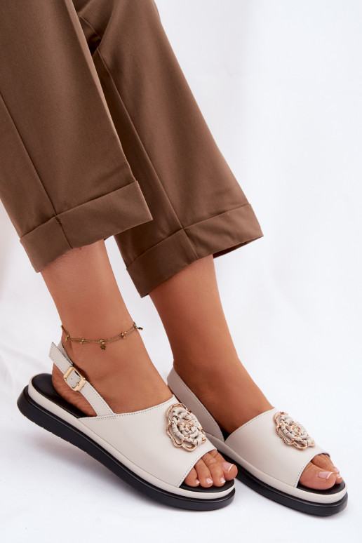 Sandali da donna Femminile Con decorazioni Detalem D&A GR61-5937 beige