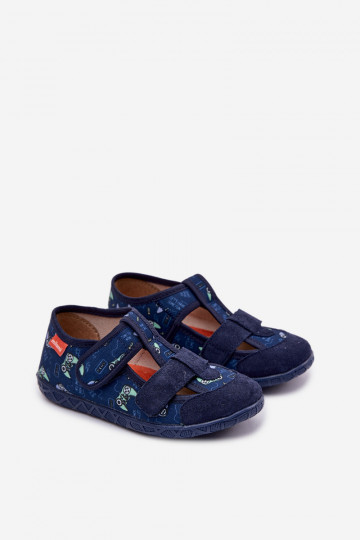 Pantofole per ragazzi Milami blu scuro Reathiana