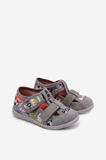 Pantofole Milami Infantile con chiusure adesive IN Palle colore grigio Reathiana