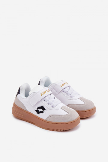 Scarpe sportive per bambini LOTTO MAKERA 2601250K con chiusura adesiva bianche
