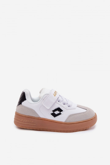 Scarpe sportive per bambini LOTTO MAKERA 2601250K con chiusura adesiva bianche 2