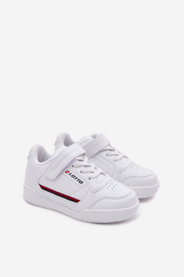 Scarpe sportive per bambini LOTTO NANDU 2600310K con chiusura adesiva bianche
