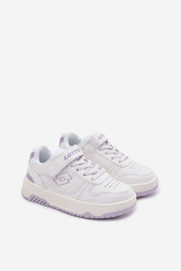Scarpe modello sneakers Infantile con chiusure adesive LOTTO GROOVIN 2600130K Bianco-Colore viola
