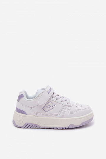 Scarpe sportive per bambini LOTTO GROOVIN 2600130K con chiusura adesiva bianco-viola 2