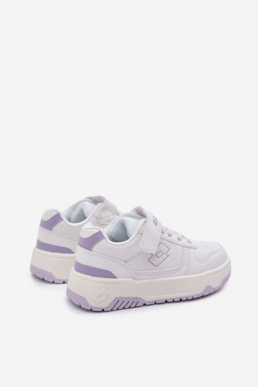 Scarpe modello sneakers Infantile con chiusure adesive LOTTO GROOVIN 2600130K Bianco-Colore viola