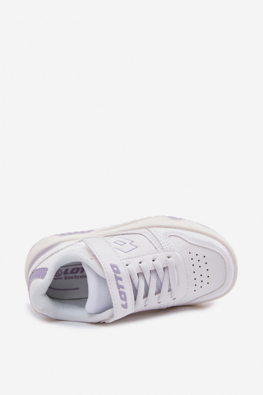 Scarpe modello sneakers Infantile con chiusure adesive LOTTO GROOVIN 2600130K Bianco-Colore viola