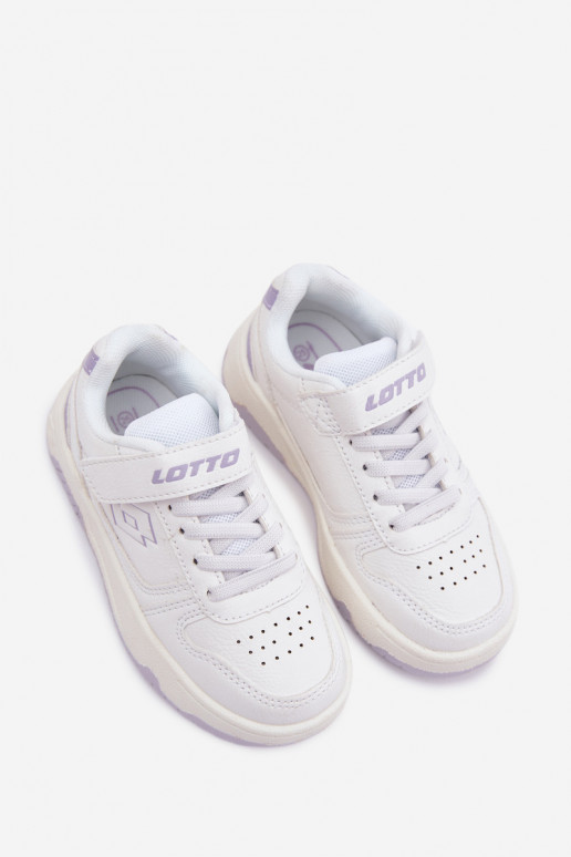 Scarpe modello sneakers Infantile con chiusure adesive LOTTO GROOVIN 2600130K Bianco-Colore viola