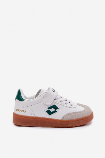 Scarpe sportive per bambini LOTTO VINTAL MF 2600252K con chiusura adesiva bianco-verde 2