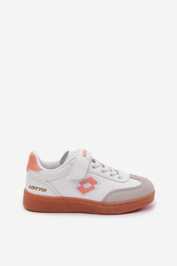 Scarpe sportive per bambini LOTTO VINTAL MF 2600252K con chiusura adesiva bianco-arancione 2