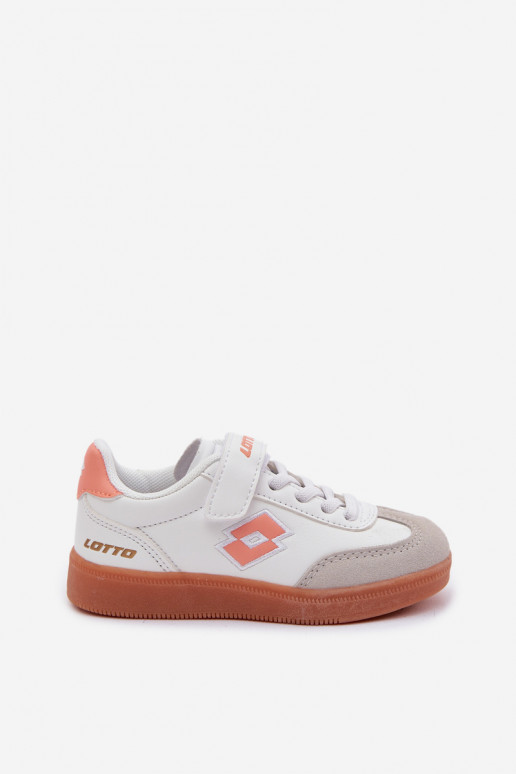 Scarpe modello sneakers Infantile con chiusure adesive LOTTO VINTAL MF 2600252K Bianco-colore arancione