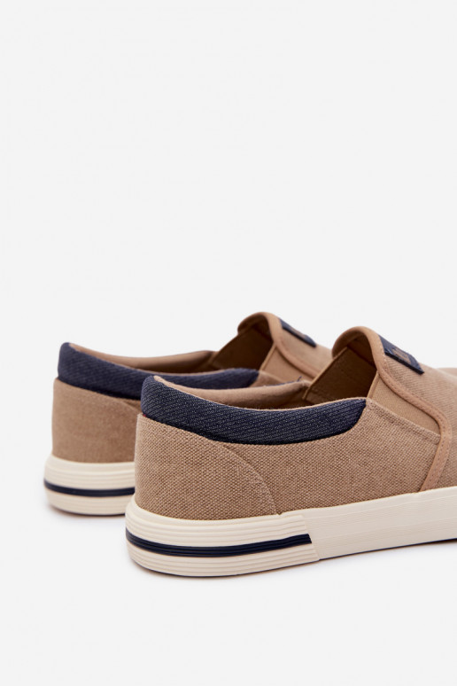 Scarpe da ginnastica Scarpe casual da uomo Scivolare su Lee Cooper LCIN-26-02-4089 beige