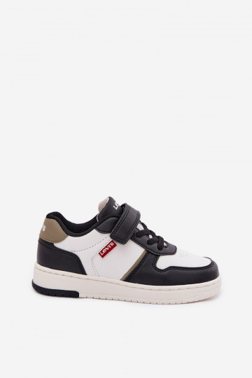 Scarpe sportive per bambini LEVI'S KICK SE VIRV0152S con chiusura adesiva bianco-nero 2