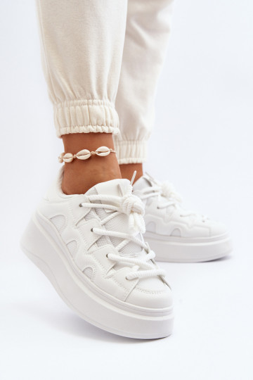 Femminile Scarpe modello sneakersGrubym Allacciaturam Colore bianco Vinali