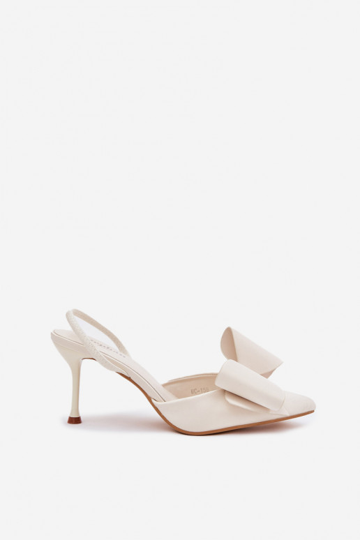 scarpe col tacco altoOdkrytymi Piętami I Kokardką colore avorio Eklevia