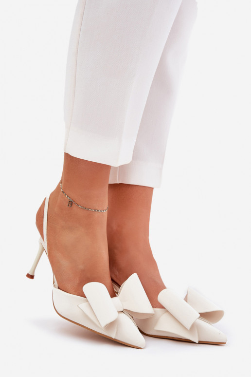 scarpe col tacco altoOdkrytymi Piętami I Kokardką colore avorio Eklevia
