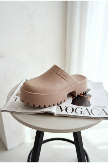 Pantofole con suola massiccia alla moda Big Star NN274016 beige 2