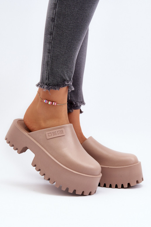 Pantofole con suola massiccia alla moda Big Star NN274016 beige