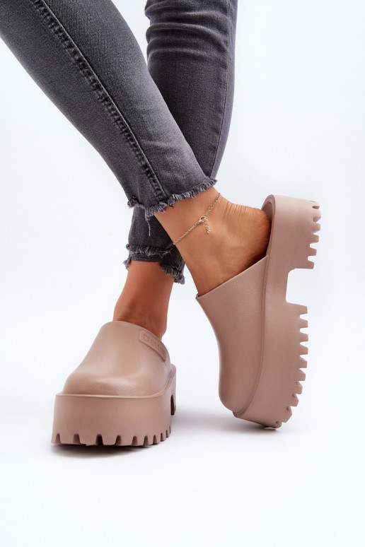 Pantofole con suola massiccia alla moda Big Star NN274016 beige