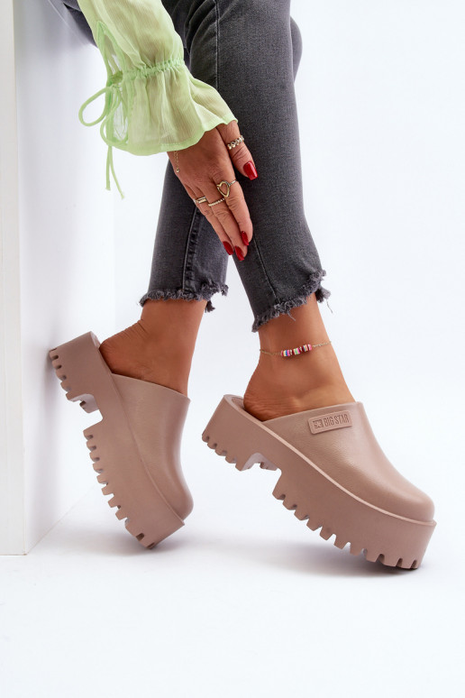 Pantofole con suola massiccia alla moda Big Star NN274016 beige