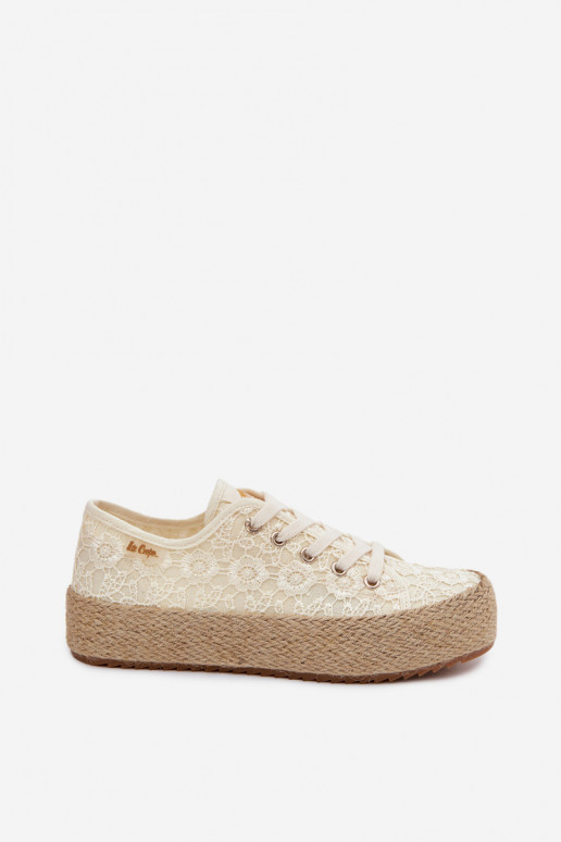 con motivi di pizzo scarpe casual espadrillas con una piattaforma Lee Cooper LCIN-26-31-4328 beige