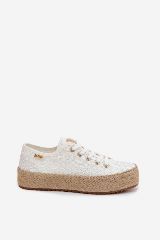 con motivi di pizzo scarpe casual espadrillas con una piattaforma Lee Cooper LCIN-26-31-4326 Colore bianco