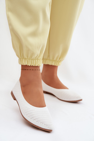 griglia Ballerine in tessuto Femminile Colore bianco Sarina