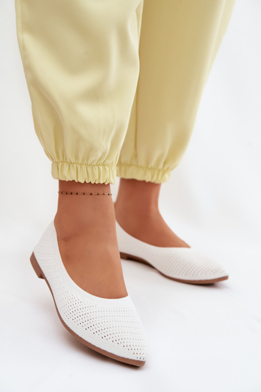 griglia Ballerine in tessuto Femminile Colore bianco Sarina